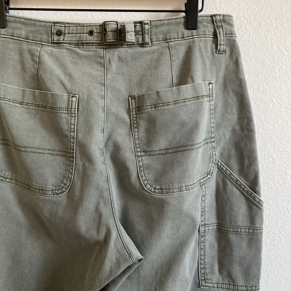 Old Navy High Waisted Straight Canvas Workwear Khaki Pants Green Womens 8 - Picture 5 of 8